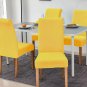 Anyseat Chair Cover Bright Yellow Velvet Plush Slipcover for Dining Kitchen