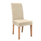 Anyseat Chair Cover Light Beige Velvet Plush Slipcover for Dining Kitchen