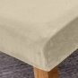 Anyseat Chair Cover Light Beige Velvet Plush Slipcover for Dining Kitchen