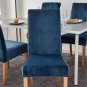 Anyseat Chair Cover Navy Velvet Plush Slipcover for Dining Kitchen