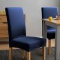 Anyseat Chair Cover Dark Navy Velvet Plush Slipcover for Dining Kitchen