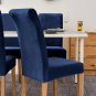 Anyseat Chair Cover Dark Navy Velvet Plush Slipcover for Dining Kitchen