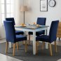 Anyseat Chair Cover Dark Navy Velvet Plush Slipcover for Dining Kitchen