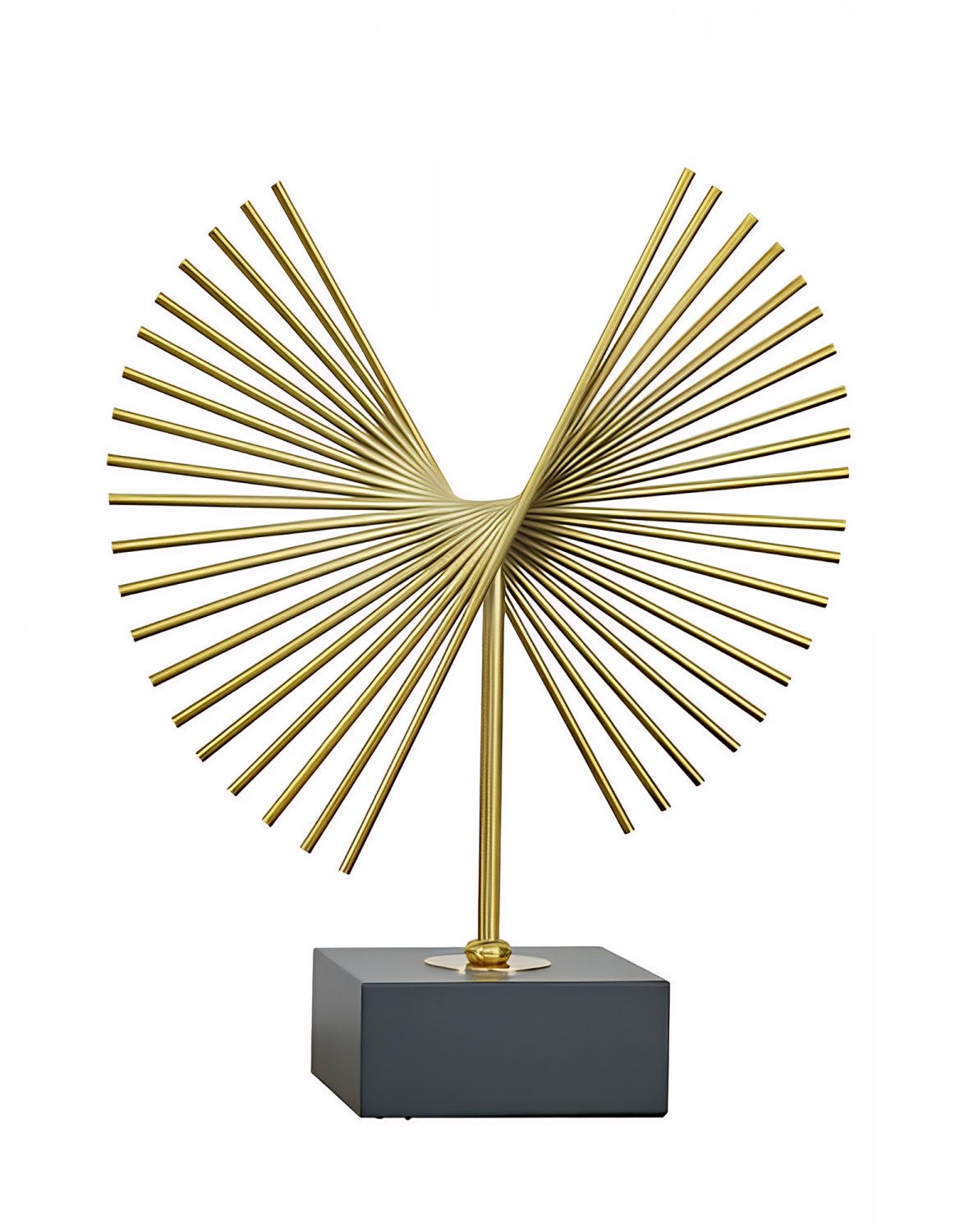 ANYDECO 36cm Gold Metal Tabletop Decor, Luxury Modern Art Home Ornament