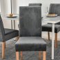Anyseat Chair Cover Dark Grey Velvet Plush Slipcover for Dining Kitchen