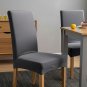 Anyseat Chair Cover Dark Grey Velvet Plush Slipcover for Dining Kitchen