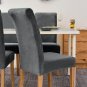 Anyseat Chair Cover Dark Grey Velvet Plush Slipcover for Dining Kitchen