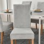 Anyseat Chair Cover Light Grey Velvet Plush Slipcover for Dining Kitchen