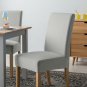 Anyseat Chair Cover Light Grey Velvet Plush Slipcover for Dining Kitchen