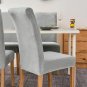Anyseat Chair Cover Light Grey Velvet Plush Slipcover for Dining Kitchen