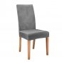 Anyseat Chair Cover Grey Velvet Plush Slipcover for Dining Kitchen