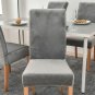 Anyseat Chair Cover Grey Velvet Plush Slipcover for Dining Kitchen