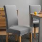 Anyseat Chair Cover Grey Velvet Plush Slipcover for Dining Kitchen