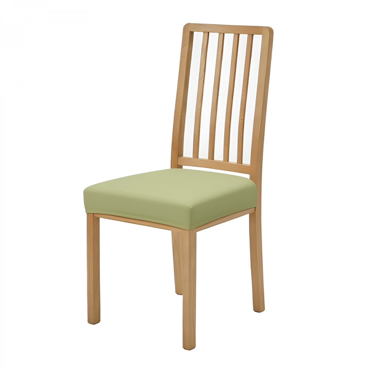 Anyseat Chair Cover Plain Light Green Stretch Seat Cover for Home Dinning Kitchen Washable Removable