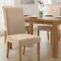 Anyseat Beige Plush Velvet Chair Slipcover for Dining Room