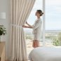 Anydrape Beige Jacquard Lace Blackout Curtain, Grommet, Hooks, Pencil Pleat & Rod Pocket