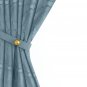 Anydrape Blue 3D Leaves Blackout Curtain, Grommet, Hooks, Pencil Pleat & Rod Pocket