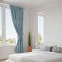 Anydrape Blue 3D Leaves Blackout Curtain, Grommet, Hooks, Pencil Pleat & Rod Pocket