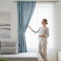 Anydrape Blue 3D Leaves Blackout Curtain, Grommet, Hooks, Pencil Pleat & Rod Pocket