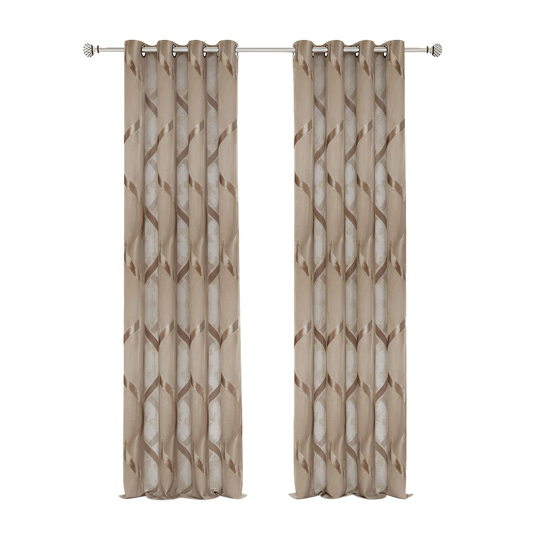 Anydrape Brown Modern Luxury Curtain, Grommet, Hooks, Pencil Pleat & Rod Pocket