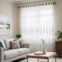 Anydrape White Sheer Flower Curtain, Grommet, Hooks, Pencil Pleat & Rod Pocket