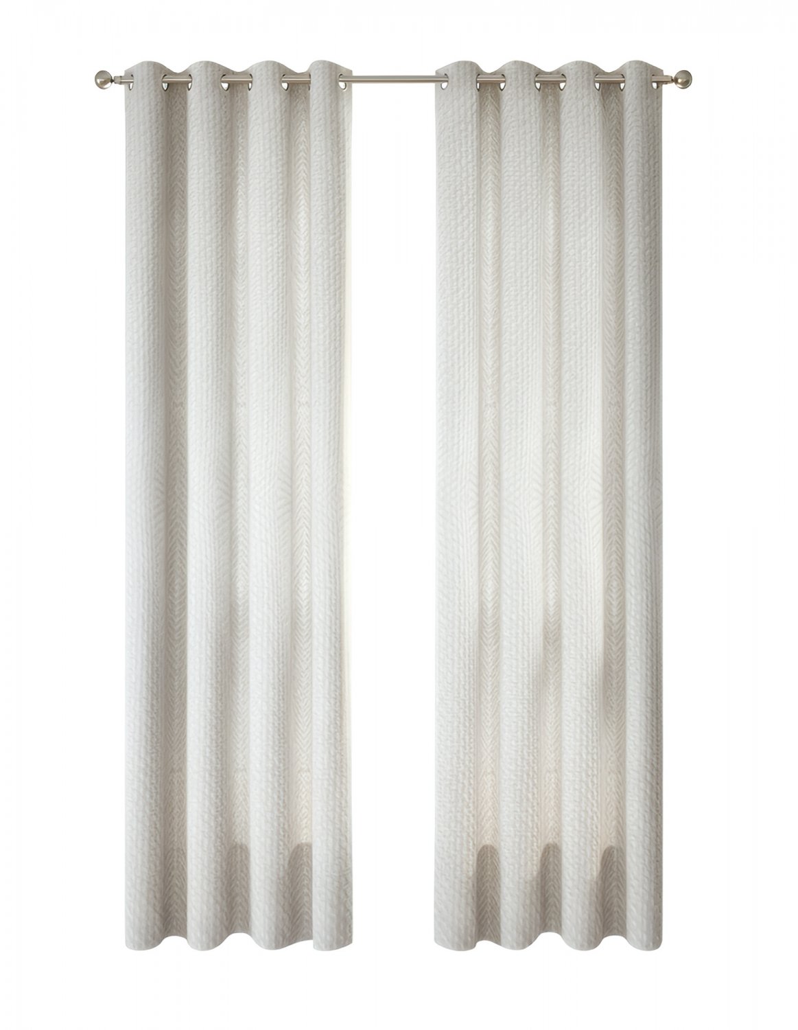 Anydrape Beige Waffle Plaid Curtain, Grommet, Hooks, Pencil Pleat & Rod Pocket