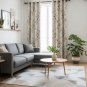 Anydrape Beige Flower Curtain, Grommet, Hooks, Pencil Pleat & Rod Pocket, Modern Luxury