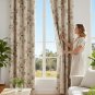 Anydrape Beige Flower Curtain, Grommet, Hooks, Pencil Pleat & Rod Pocket, Modern Luxury