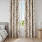 Anydrape Beige Flower Curtain, Grommet, Hooks, Pencil Pleat & Rod Pocket, Modern Luxury