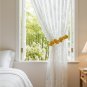 Anydrape Curtain White Rod Pocket Modern Fashionable Embroidered Sheer Curtains