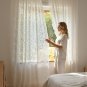 Anydrape Curtain White Rod Pocket Modern Fashionable Embroidered Sheer Curtains