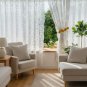 Anydrape Curtain White Rod Pocket Modern Fashionable Embroidered Sheer Curtains