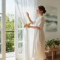 Anydrape Curtain White Rod Pocket Modern Fashionable Embroidered Sheer Curtains