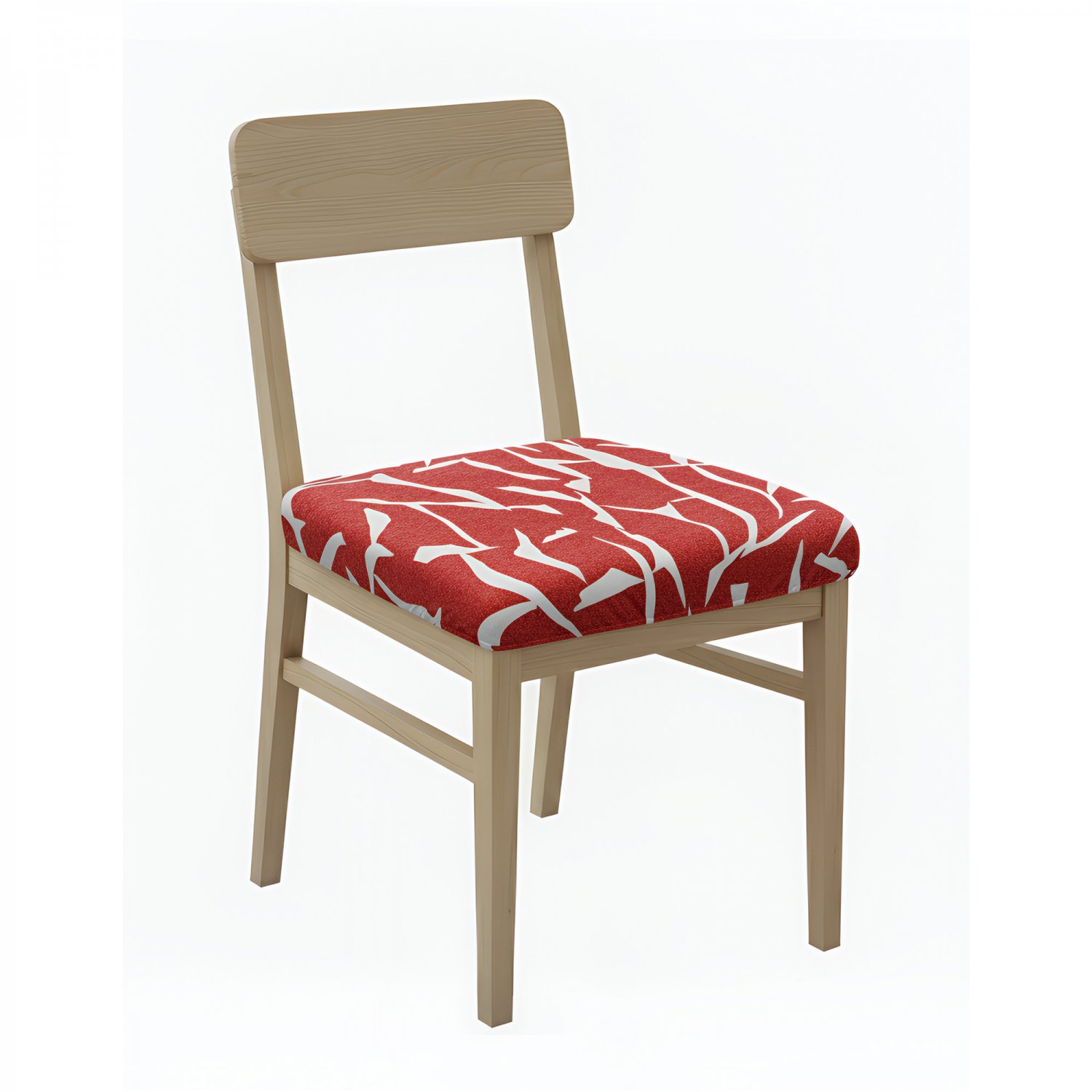 Anyseat Wine Red & White Cracks Chair Cover, Stretch, Washable & Removable