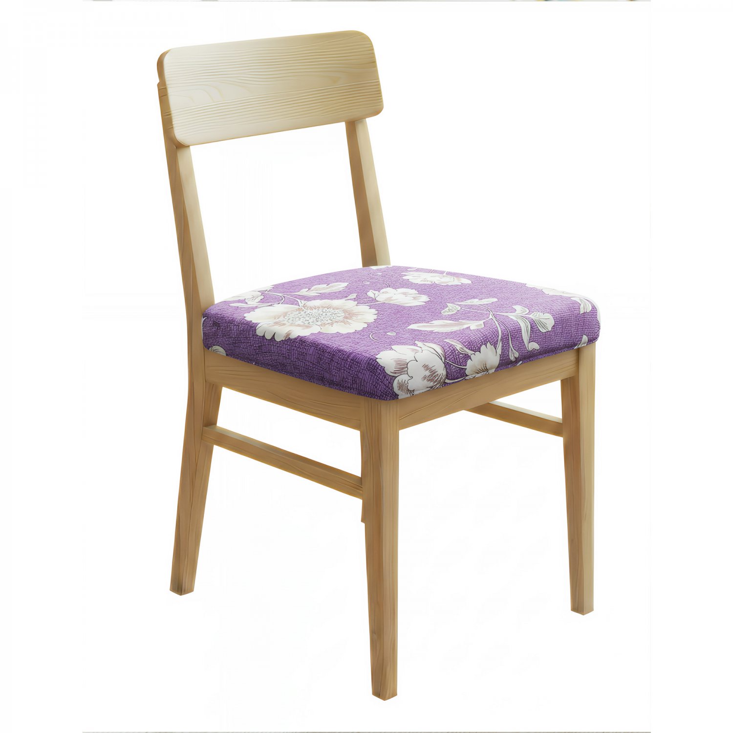 Anyseat Purple Floral Pattern Chair Cover, Stretch, Washable & Removable