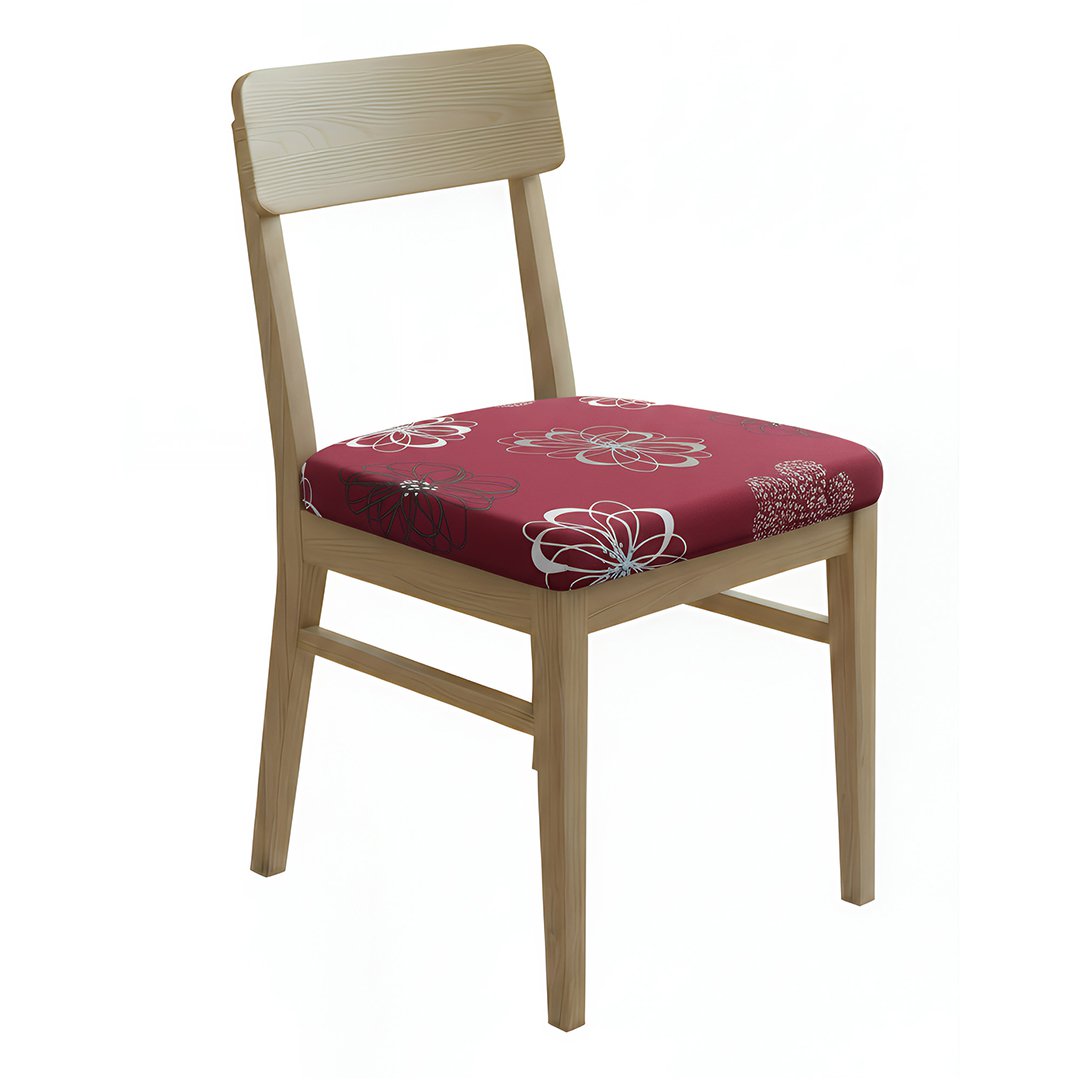 Anyseat Maroon Chair Cover, Simple White Floral Pattern, Stretch, Washable & Removable