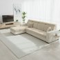 Anyseat Beige L-Shape Sofa Cover, Chenille, Thick & Stretchable, Large