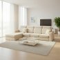 Anyseat Beige L-Shape Sofa Cover, Chenille, Thick & Stretchable, Medium