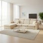 Anyseat Beige L-Shape Sofa Cover, Chenille, Thick & Stretchable, Small