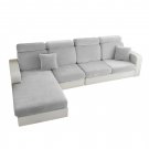 Anyseat Light Gray L-Shape Sofa Cover, Chenille, Thick & Stretchable, Back Cushion