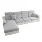 Anyseat Light Gray L-Shape Sofa Cover, Chenille, Thick & Stretchable, Back Cushion