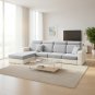 Anyseat Light Gray L-Shape Sofa Cover, Chenille, Thick & Stretchable, Back Cushion
