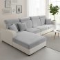 Anyseat Light Gray L-Shape Sofa Cover, Chenille, Thick & Stretchable, XL Plus Size