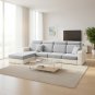 Anyseat Light Gray L-Shape Sofa Cover, Chenille, Thick & Stretchable, Large