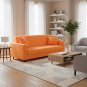 Anyseat 3-Seater Sofa Cover, Plain Orange, Elastic Stretch, Protective Slipcover