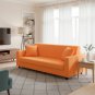 Anyseat 3-Seater Sofa Cover, Plain Orange, Elastic Stretch, Protective Slipcover