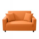 Anyseat 2-Seater Sofa Cover, Plain Orange, Elastic Stretch, Protective Slipcover