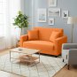 Anyseat 2-Seater Sofa Cover, Plain Orange, Elastic Stretch, Protective Slipcover