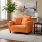 Anyseat 1-Seater Sofa Cover, Plain Orange, Elastic Stretch, Protective Slipcover