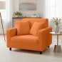Anyseat 1-Seater Sofa Cover, Plain Orange, Elastic Stretch, Protective Slipcover